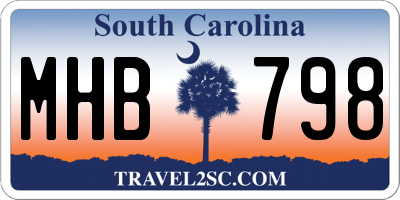 SC license plate MHB798