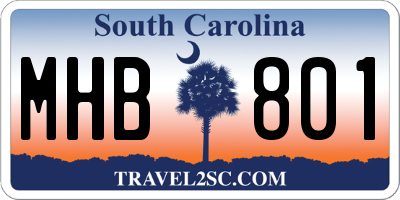 SC license plate MHB801