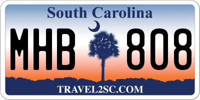 SC license plate MHB808
