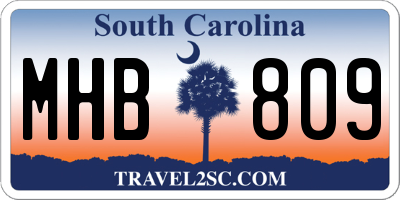 SC license plate MHB809