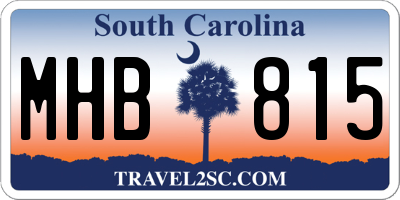 SC license plate MHB815