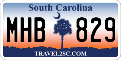 SC license plate MHB829