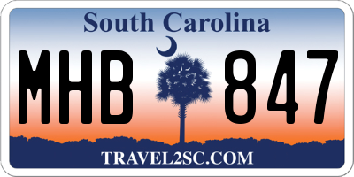 SC license plate MHB847