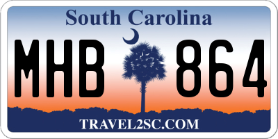 SC license plate MHB864