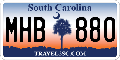 SC license plate MHB880