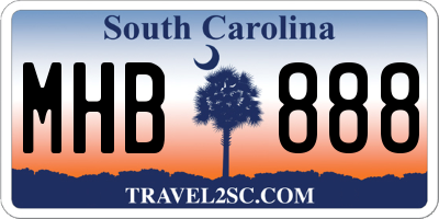 SC license plate MHB888