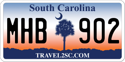SC license plate MHB902