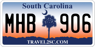 SC license plate MHB906