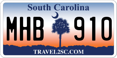 SC license plate MHB910