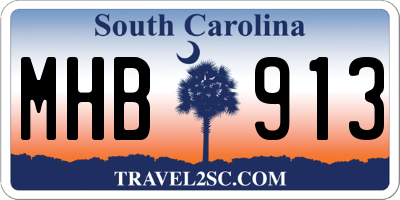 SC license plate MHB913