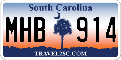 SC license plate MHB914