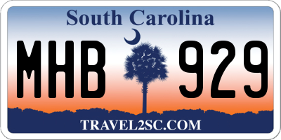 SC license plate MHB929