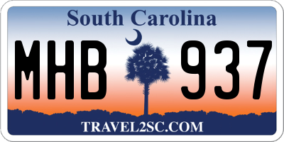SC license plate MHB937