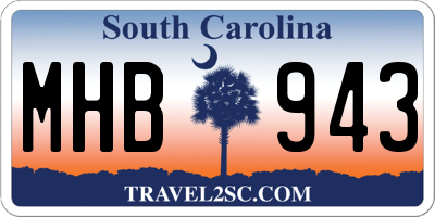 SC license plate MHB943