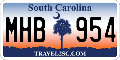 SC license plate MHB954