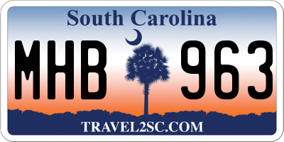 SC license plate MHB963