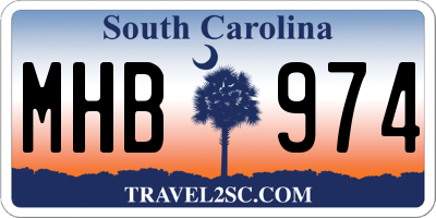 SC license plate MHB974