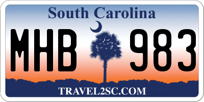 SC license plate MHB983