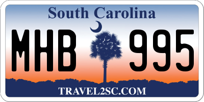 SC license plate MHB995