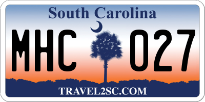 SC license plate MHC027