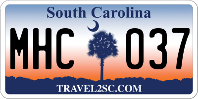 SC license plate MHC037