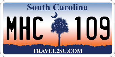 SC license plate MHC109