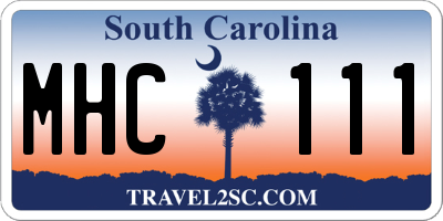 SC license plate MHC111