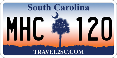 SC license plate MHC120