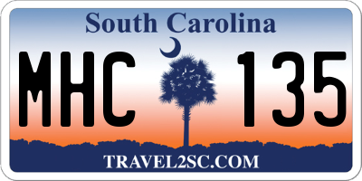 SC license plate MHC135