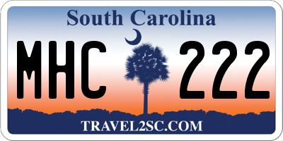 SC license plate MHC222