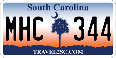 SC license plate MHC344