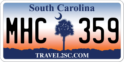 SC license plate MHC359