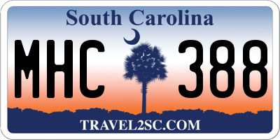 SC license plate MHC388