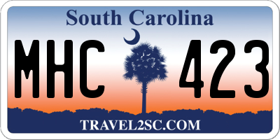 SC license plate MHC423