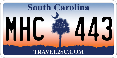 SC license plate MHC443