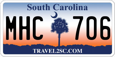 SC license plate MHC706