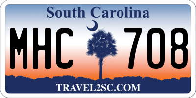 SC license plate MHC708