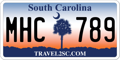 SC license plate MHC789