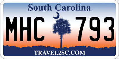 SC license plate MHC793