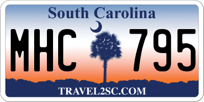 SC license plate MHC795