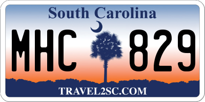 SC license plate MHC829