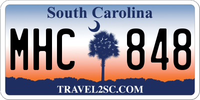 SC license plate MHC848