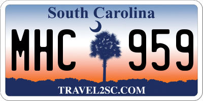SC license plate MHC959