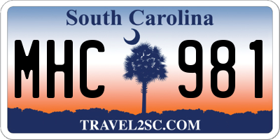 SC license plate MHC981