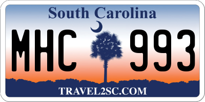 SC license plate MHC993