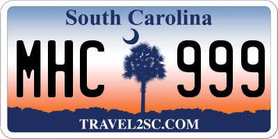 SC license plate MHC999