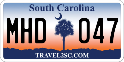 SC license plate MHD047