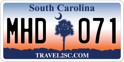 SC license plate MHD071