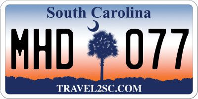 SC license plate MHD077