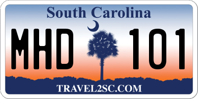 SC license plate MHD101